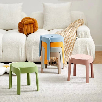 Stackable stools for space-saving home or commercial use; ideal for living rooms, kitchens, offices, cafes, and bulk wholesale from verified Chinese manufacturer.