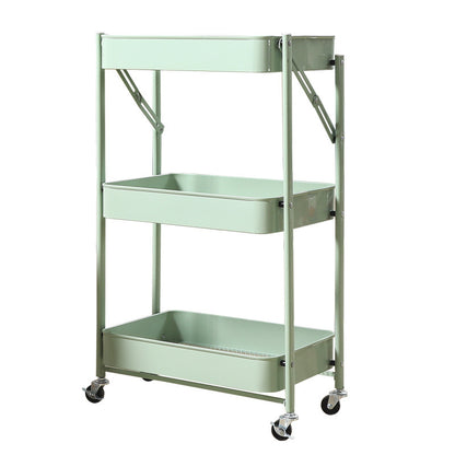 Foldable three-tier mobile storage cart with smooth caster wheels, ideal for organizing kitchen, bathroom, or office spaces. Perfect for bulk buyers looking for affordable, high-quality products directly from China at wholesale prices. Suitable for various commercial and personal uses.