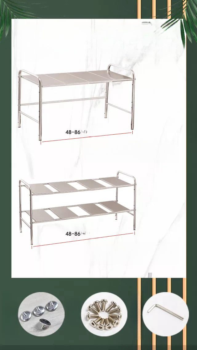 Adjustable multi-layer storage rack for kitchen or office organization, customizable size, available for wholesale directly from China-based manufacturer.