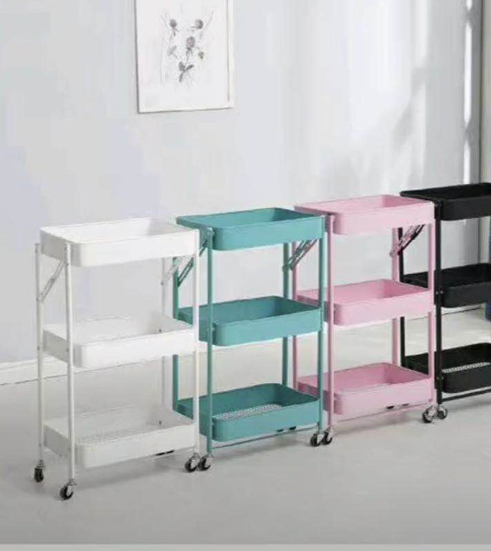 Mobile storage carts on wheels with multiple tiers for home or office organization, suitable for wholesale purchases directly from China for optimized bulk pricing and commercial projects.