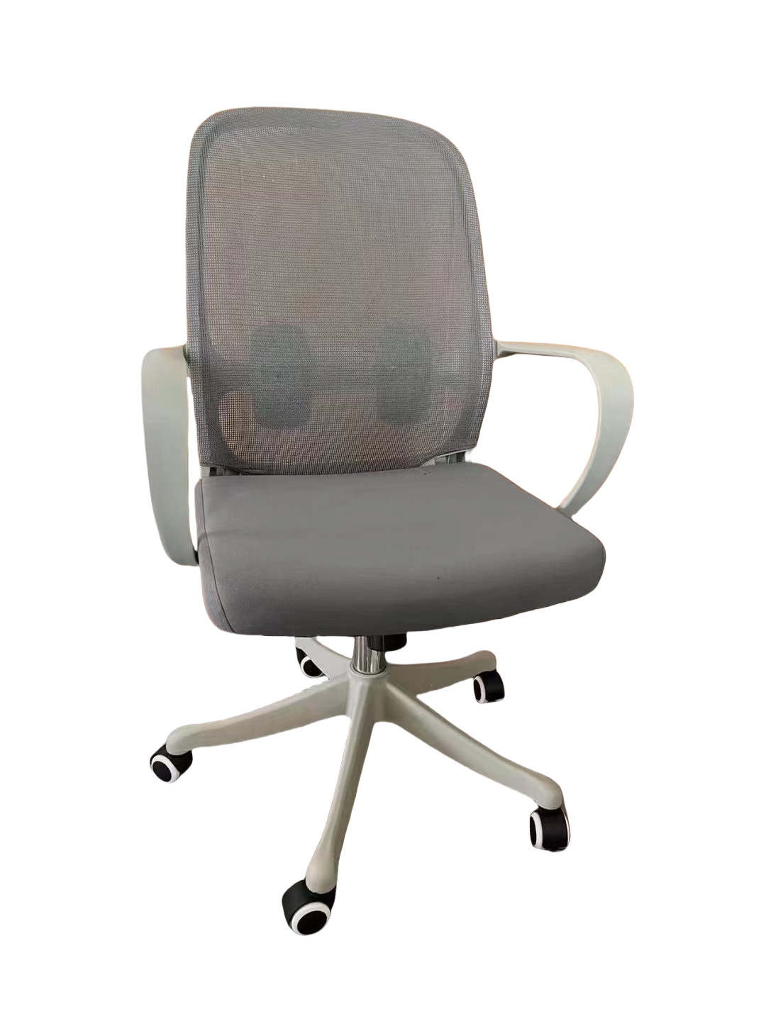 Ergonomic mesh office chair with adjustable lumbar support, swivel base, and rolling wheels, ideal for home offices and professional environments. Suitable for bulk orders directly from a Chinese manufacturer.