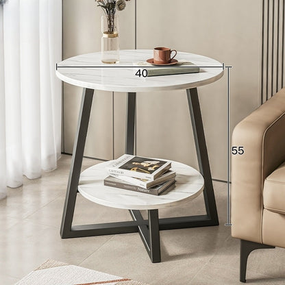 Round end table with storage shelf, ideal for living rooms, bedrooms, or offices, available for wholesale directly from China.