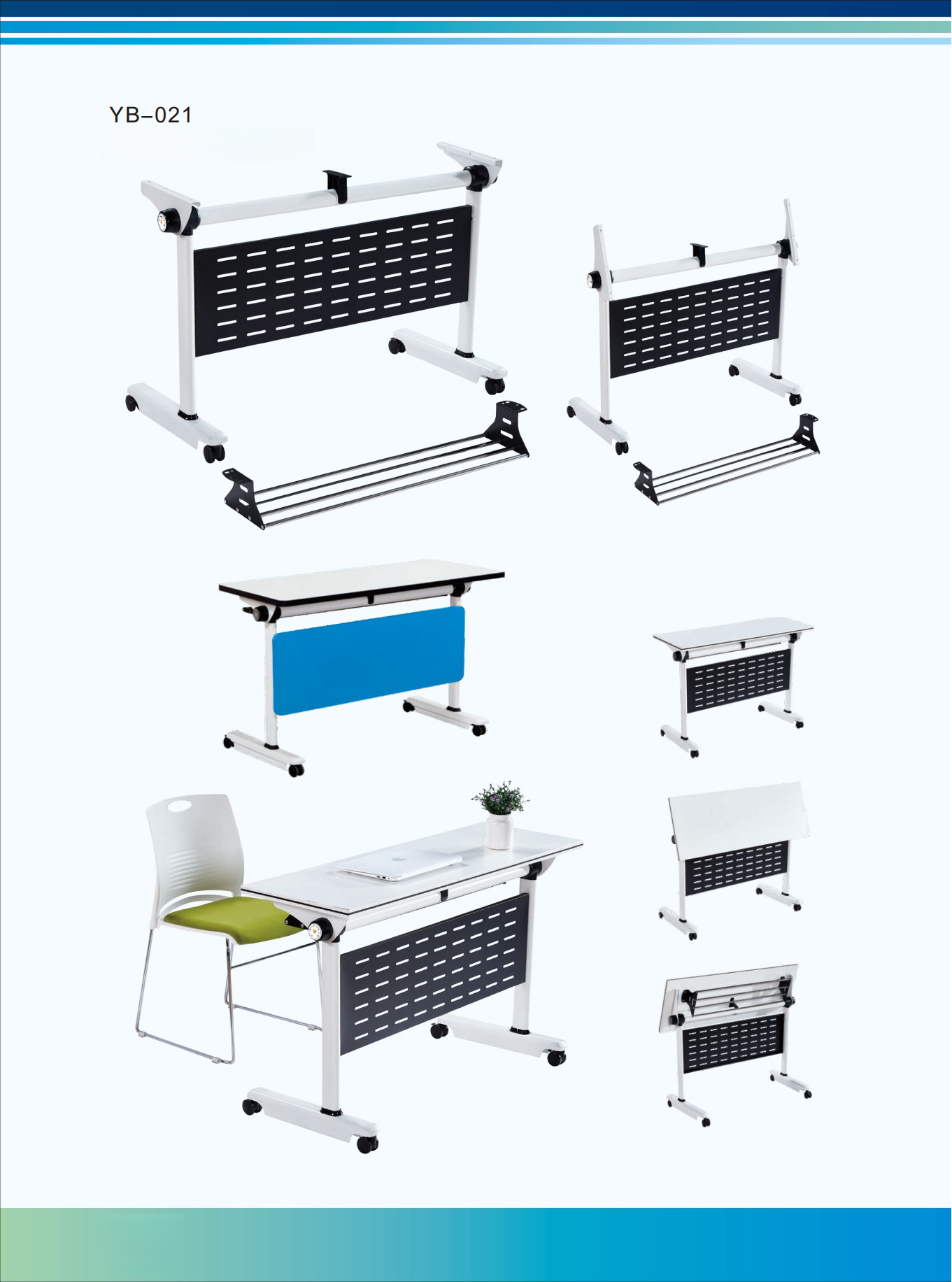 Foldable Mobile Desk for Offices, Schools, and Conferences - Space-Saving Wholesale Solution from China - Model YB-021