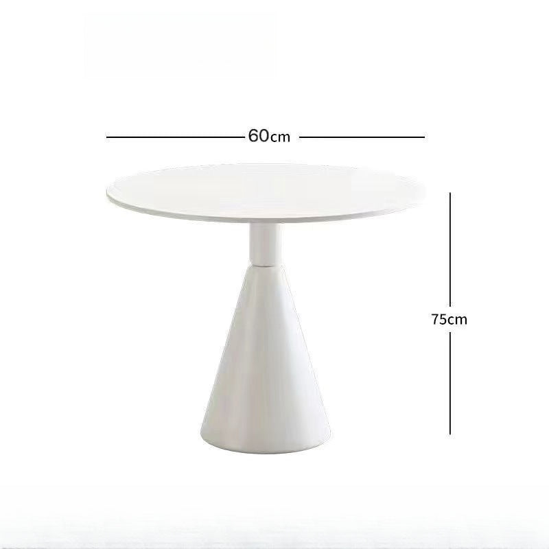 Round dining table with minimalist design, ideal for dining rooms, cafés, offices, and creative spaces. Customizable and available for direct wholesale from China.