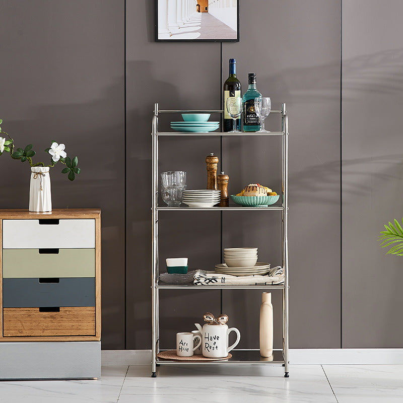 Multi-purpose shelving rack used to organize kitchenware, utensils, and decor in a living or dining room setting, highlighting the benefits of bulk wholesale furniture directly from China.