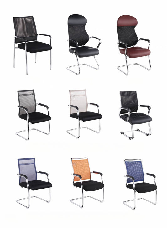 Ergonomic office and conference chairs with breathable mesh and leather options, ideal for meeting rooms, offices, and visitor areas. Bulk ordering available directly from a China-based factory for cost-effective sourcing.