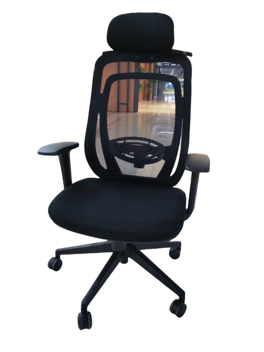 Ergonomic office chair with adjustable headrest, lumbar support, mesh back, and 3D armrests, ideal for home and office use, available for bulk purchase direct from Chinese manufacturer.