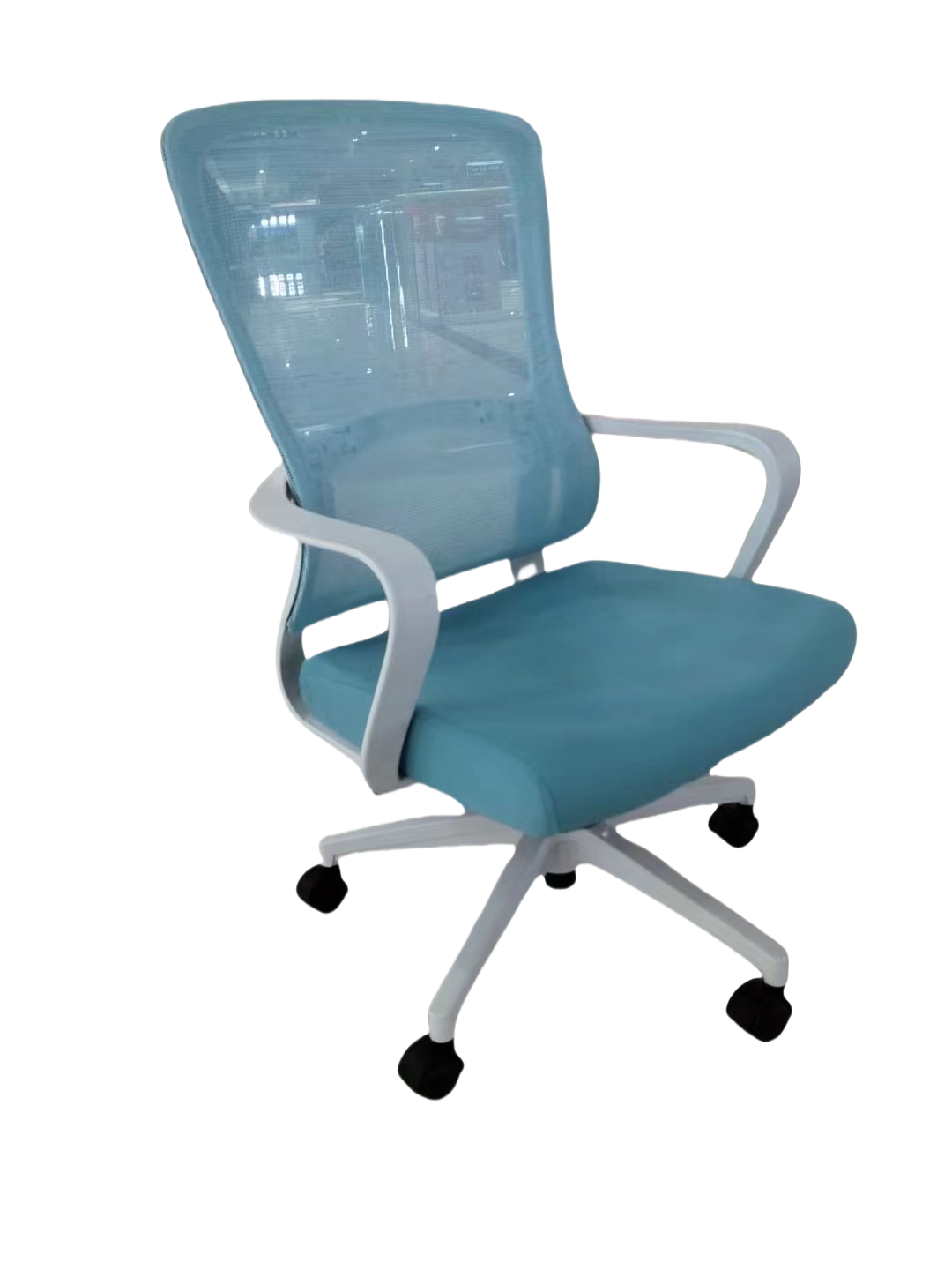 Ergonomic office mesh chair with swivel base and rolling wheels, ideal for home or commercial office use, available for bulk purchase directly from a Chinese manufacturer.