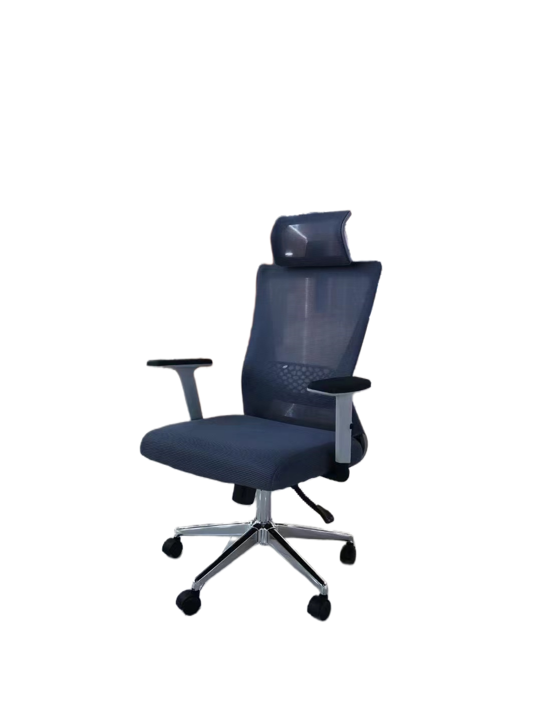 Ergonomic mesh office chair with adjustable lumbar support, headrest, and 3D armrests, ideal for home offices, corporate environments, and co-working spaces. Wholesale purchasing directly from China.