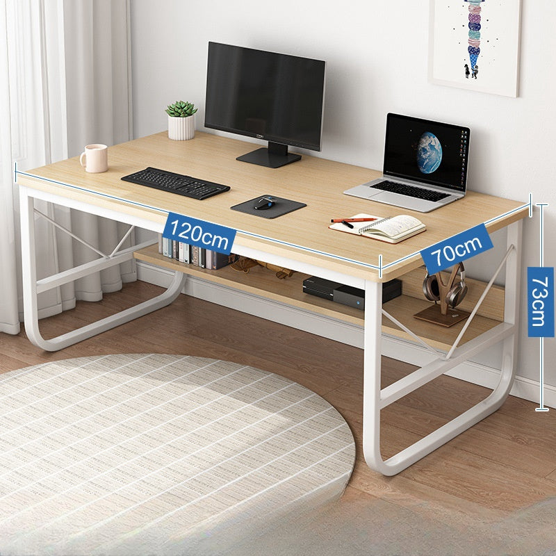 Simple office desk with spacious under-desk shelf for organized workspaces in commercial offices, co-working areas, and home offices. Ideal for direct wholesale purchase from China.