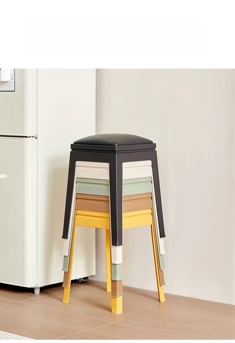 Stackable minimalist stools ideal for kitchens, dining rooms, or commercial spaces, perfect for bulk wholesale direct from China.