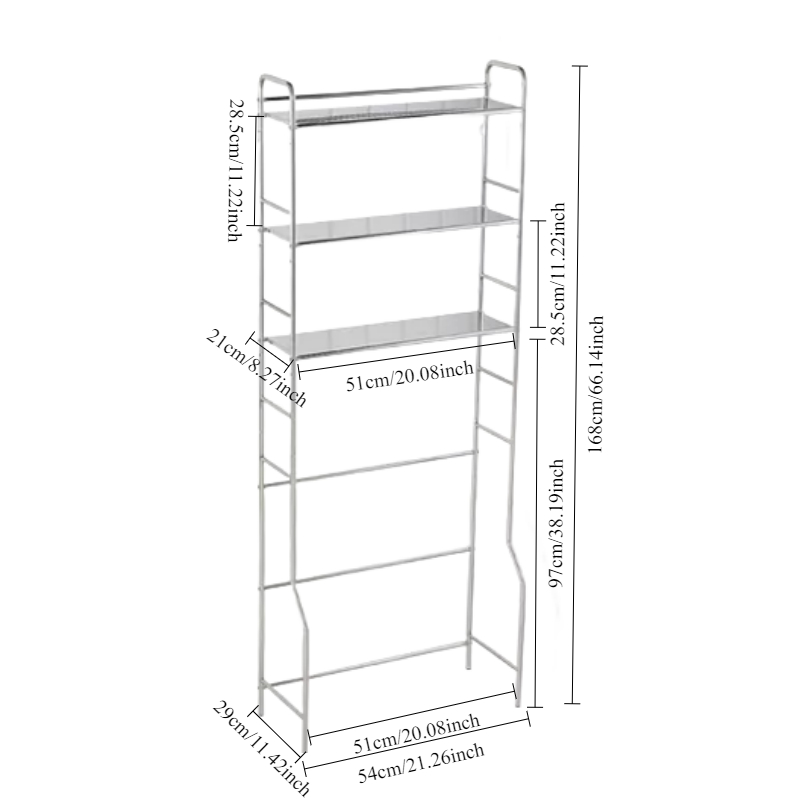 Over-the-toilet storage rack with multiple shelves, ideal for efficient bathroom organization and space-saving. Perfect for wholesale buyers seeking bulk orders directly from a Chinese manufacturer for commercial or residential use.