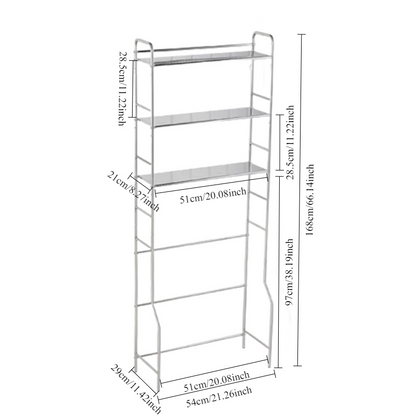 Over-the-toilet storage rack with multiple shelves, ideal for efficient bathroom organization and space-saving. Perfect for wholesale buyers seeking bulk orders directly from a Chinese manufacturer for commercial or residential use.